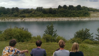 Me and my friends looking over the Quarry view